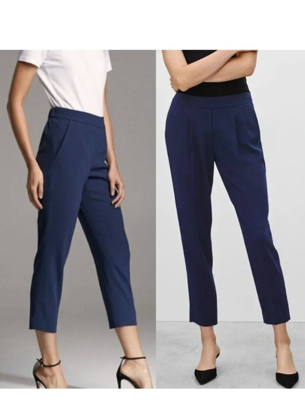 Aritzia Babaton Cohen Terado Crepe Pull-On Dress Pants Navy Size 8 NWOT